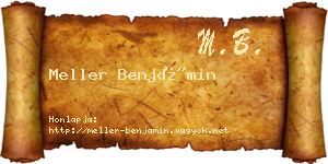 Meller Benjámin névjegykártya